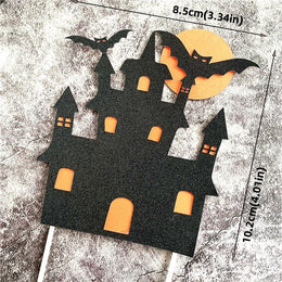 2025 Halloween Cake Decorations Pumpkin Ghost Black Castle Haunted Houses Cake Toppers for Happy Halloween Party Supplies
