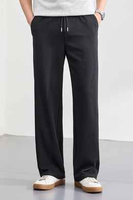 Lyocell Cotton Men's Casual Pants Breathable Straight Leg Loose Fit Elastic Waist Ice Silk Quick Dry Trousers Spring Summer 2026