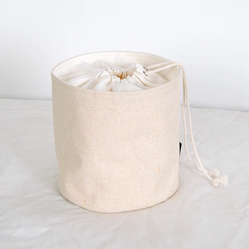 Women's Bag Inner  Basket Corduroy Bucket Bag Woven Drawstring Storage Pouch Versatile Household Organizer