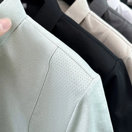 Luxury Men Summer New Short-Sleeved Polo Shirt Lapel Button Solid Color Letter Print Comfortable Ventilate Fashion Men'sClothing