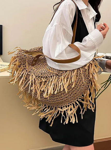 Straw Personality Woven Shoulder Vacation Beach Bag