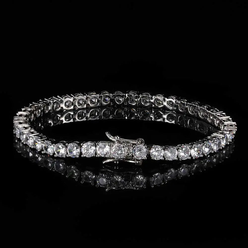 Hip Hop Jewelry 1 Row Iced Out Tennis Chain Bling CZ Men Diamond Cubic Zirconia Choker Necklace Women Drop Shipping