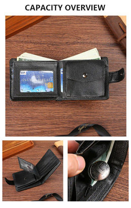 Casual Wallet For Men Leather Short Hasp Man Wallets Durable Coin Pouch Male Slim Bifold Photo ID Card Holders Purse Money Clip