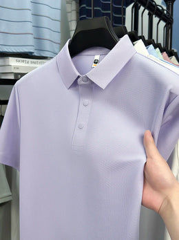 2025 Men's Sporty Polo Waffle Shirt | Moisture-Wicking Golf Tennis Top Sizes S-5XL, Snap Buttons, 7A Antibacterial High Quality