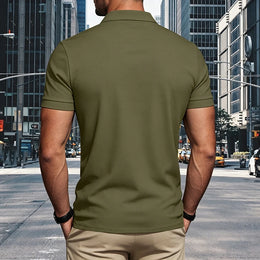 Men Polo Shirt Short Sleeve Breathable Soft Regular Fit Casual Business Golf Summer Daily Work Outdoor Lightweight Basic Tops