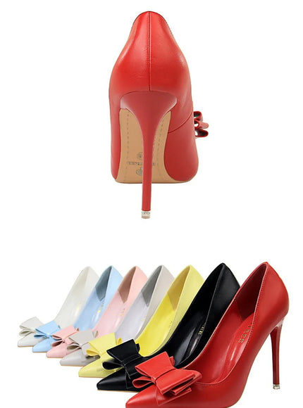 Fashion Sweet Women High Heel Shoes Blue Yellow