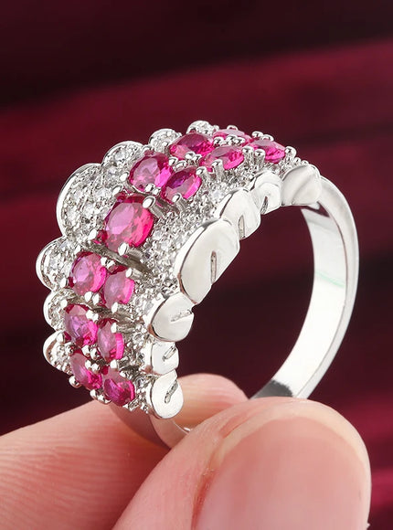 KissIcon Beautiful Pink Zircon 925 Ring - Elegant Jewelry