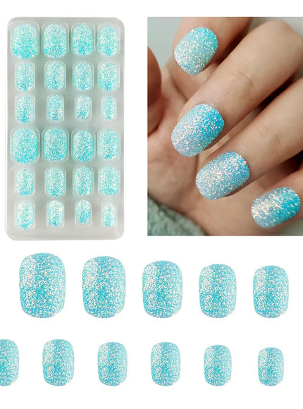 Kiss Icon Kids Press On Nails Preglue Glitter