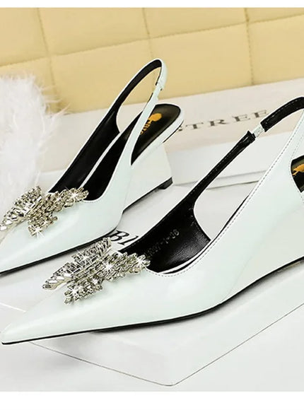 New Wedges Patent Leather Shallow Pointed Toe High