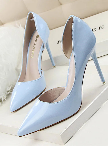 Candy Color Patent Leather Shallow Mouth Pointed Toe