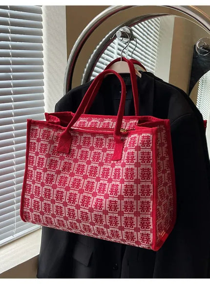 Red Bridal Tote – Wedding Work Purse