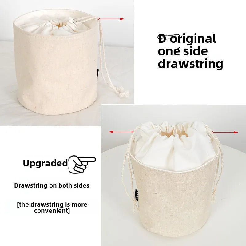 Women's Bag Inner  Basket Corduroy Bucket Bag Woven Drawstring Storage Pouch Versatile Household Organizer