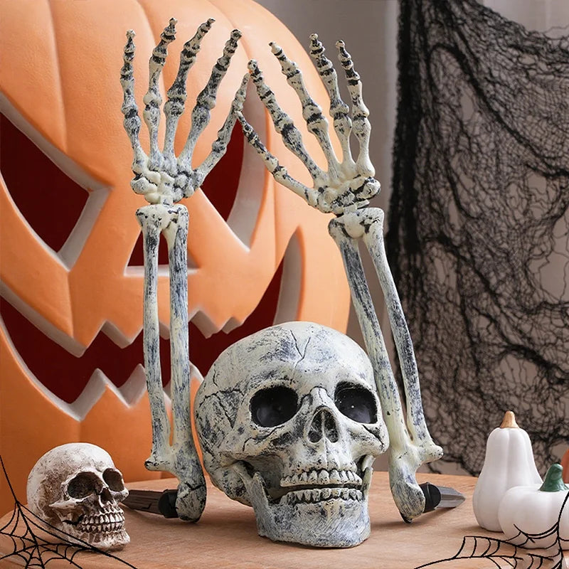Halloween Decorations Scary Props Realistic Skeleton Skull & Hands Halloween Home Decor Yard Prank Festivals Party Supplies