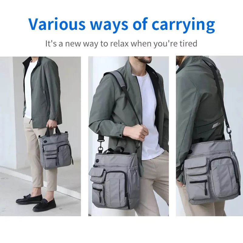 Mens Business Messenger Bag Laptop Shoulder Bag Multifunctional Computer Work Office Bag Waterproof Briefcases Travel Handbag