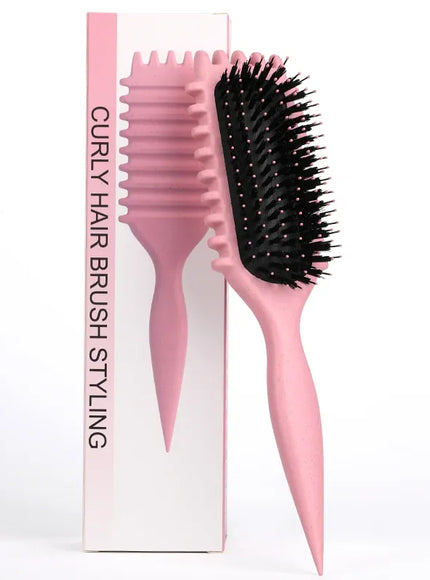 KissIcon Salon Curl Hair Brush - Detangling Reduces