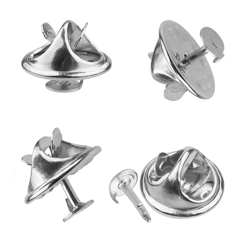 100pc Metal Locking Pin Back Brooch Badge Holder Lapel Base For DIY Jewellery Material Making Supply Craft Accessories Handmade