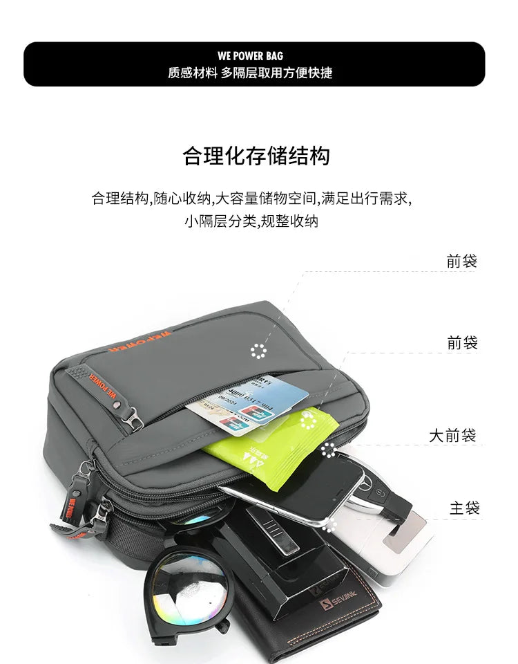 Men's Casual Messenger Bag Outdoor Small Shoulder Bag Multifunctional Travel Waist Bag Hanging Bag Crossbody Bags for Men