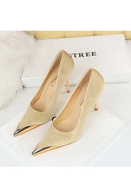 Women Fashion Comfort Suede High Heels Green Burgundy