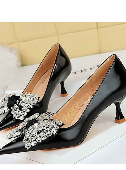Women Green Pointed Toe Pumps Wedding Middle Low