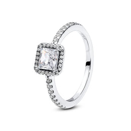 Original 925 Sterling Silver Ring Love Heart Pave CZ Crystal Stackable Rings For Women Wedding Engagement Birthday Gift Jewelry