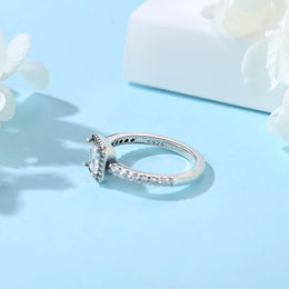 Original 925 Sterling Silver Ring Love Heart Pave CZ Crystal Stackable Rings For Women Wedding Engagement Birthday Gift Jewelry