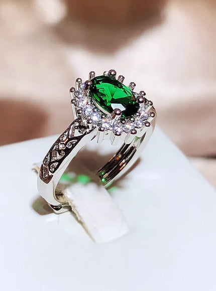 Exquisite 925 Silver Plated Ring for Women's Party Jewelry Shiny AAAA Zircon Ring Wedding Bridal Jewelry Engagement Ring