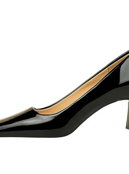 2024 Spring Versatile Fashion Shallow Mouth Patent Leather