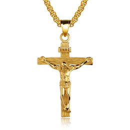 Premium Cross Necklace for Women 18k Gold Plated Trendy Gold Cross Pendant Chain for Girls Crucifix Necklace for Women Girls
