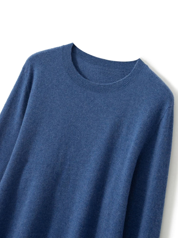 100% Merino Wool Sweater Man O-neck Basic Wool Pullover Autumn Winter Long Sleeve Soft Warm Jumper Smart Casual Knit Popular Top