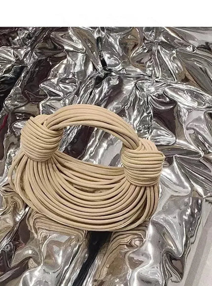 Handbags In Gold Designer Brand Handwoven Noodle