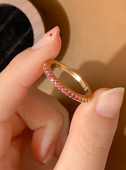 KissIcon 18K Gold Plated Rose Pink Ring Minimalist