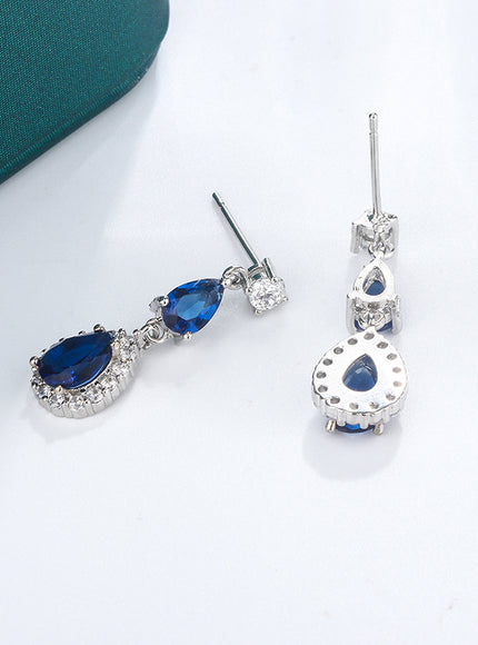 KissIcon Classic 925 Silver Plated Earrings - Color Zircon
