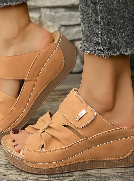 Green Thick Sole Wedges Sandals Women 2025 Summer