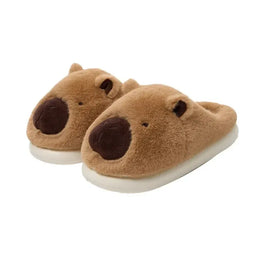 KissICON Capybara Slippers Women Winter One Word Cotton Cartoon