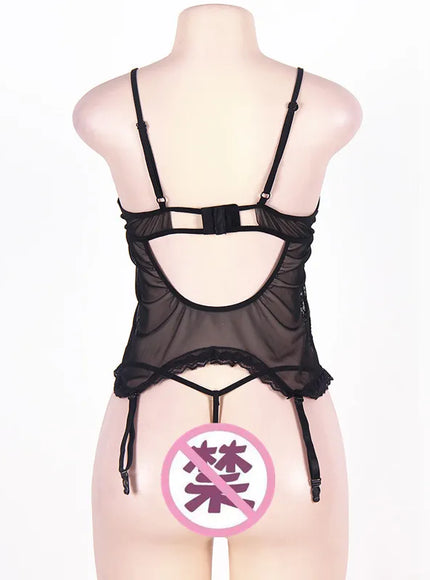 Plus Size Sexy woman lingerie set nightwear sleepwear with G-String  and Handscuff Lady sleepwear from M-6XL