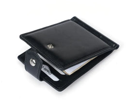 New Small Men's Leather Wallet With Coin Pocket Money Clip 5 Credit Card Slots A Metal Clamp ID Cash Holder Purse For Male