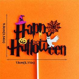 2025 Halloween Cake Decorations Pumpkin Ghost Black Castle Haunted Houses Cake Toppers for Happy Halloween Party Supplies