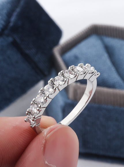 S925 Silver Zircon Eternity Ring For Women Timeless Sparkle
