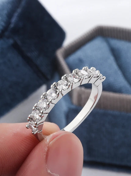 S925 Silver Zircon Eternity Ring For Women Timeless Sparkle
