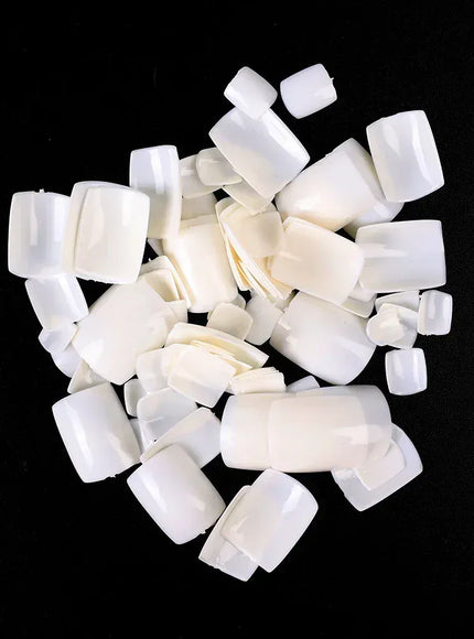 KissIcon Short Square Fake Toe Nails Box Natural