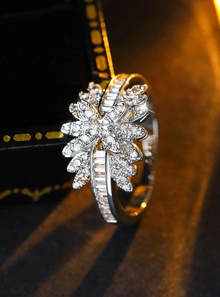 Hot Stylish Zircon Women's Ring Exquisite 925 Silver Plated Jewelry for Everyday Wear with Jewelry Anniversary Gift Bridal Ring