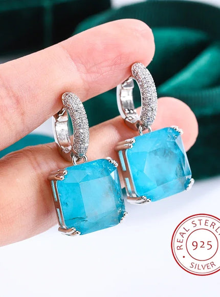 KissIcon Emerald Paraiba Stud Earrings - Sparkling Jewelry