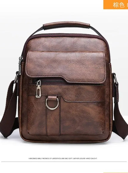 Men's Vertical Crossbody – PU Leather Shoulder