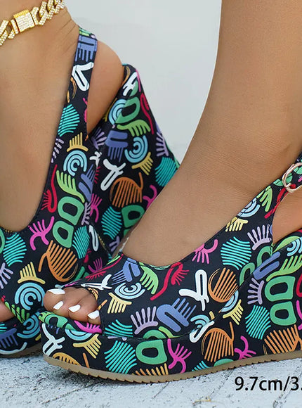 Print Decor Super High Heels Sandals for Women