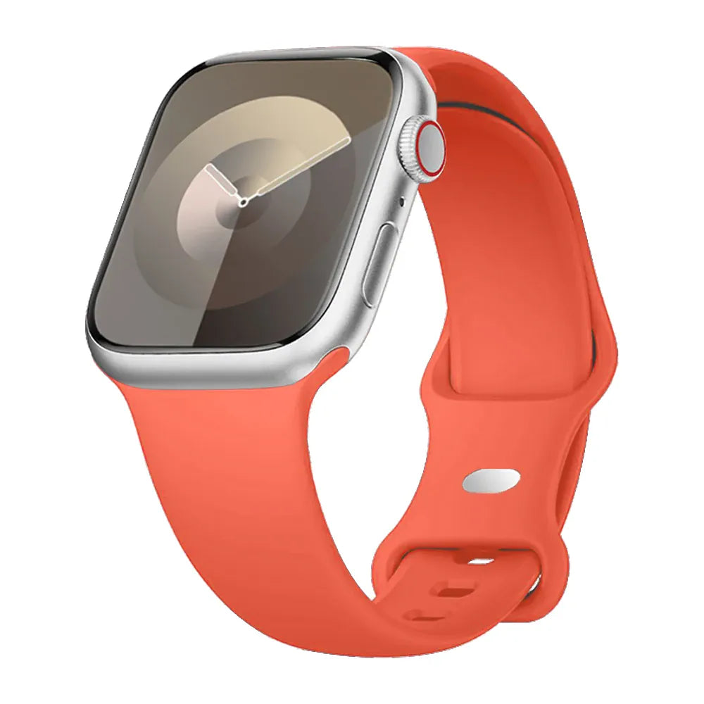 KissICON Coral red / China Mainland / 40 41 42(S11-10) S-M Silicone Strap For Apple Watch Bands 40mm 44mm 46mm 45mm 41mm 49mm 42 Correa Bracelet iWatch series ultra3 2 7 8 9 se 10 11 band