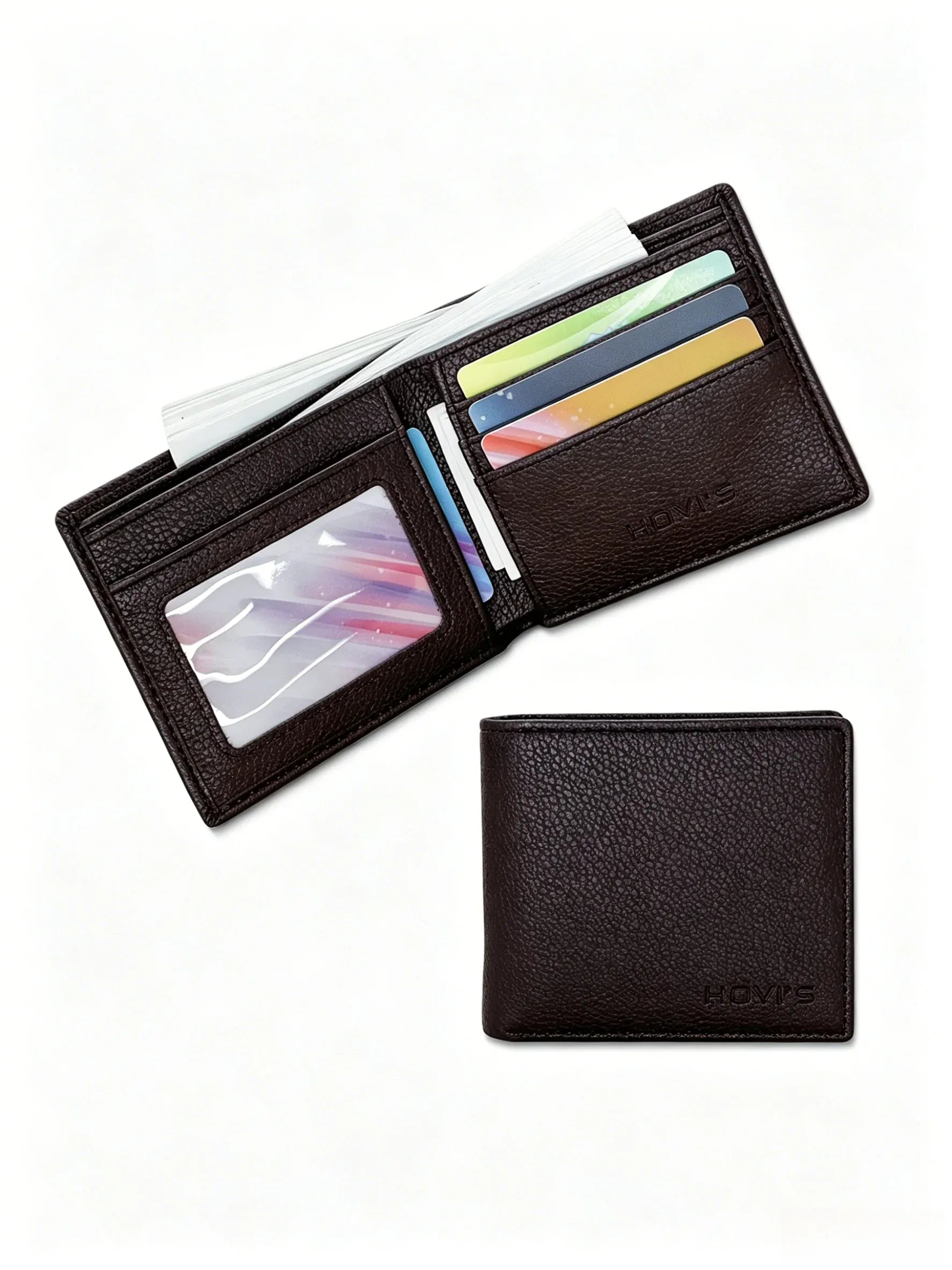 Men'S Wallet with 5 Card Slots & ID window, RFID Blocking Minimalist Slim Wallet for Men
