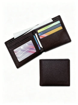 Men'S Wallet with 5 Card Slots & ID window, RFID Blocking Minimalist Slim Wallet for Men