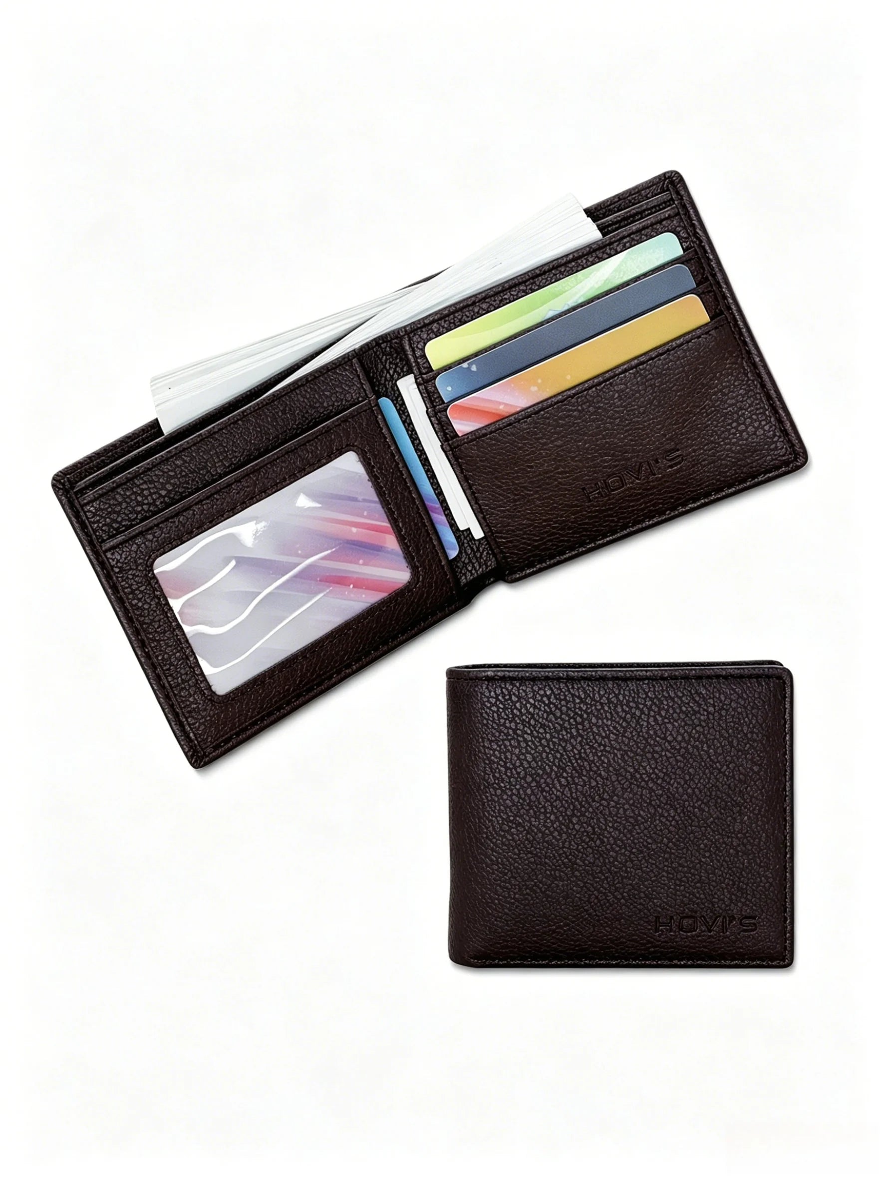 Men'S Wallet with 5 Card Slots & ID window, RFID Blocking Minimalist Slim Wallet for Men