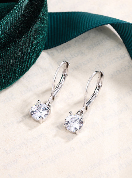 KissIcon Square White Zircon Earring - 925 Silver Plated