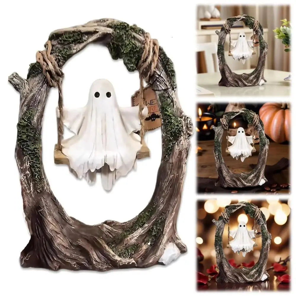 Halloween Themed Halloween Swing Ghost Ornament Handicraft Model Spooky Ghosts Decor Funny Collectible
